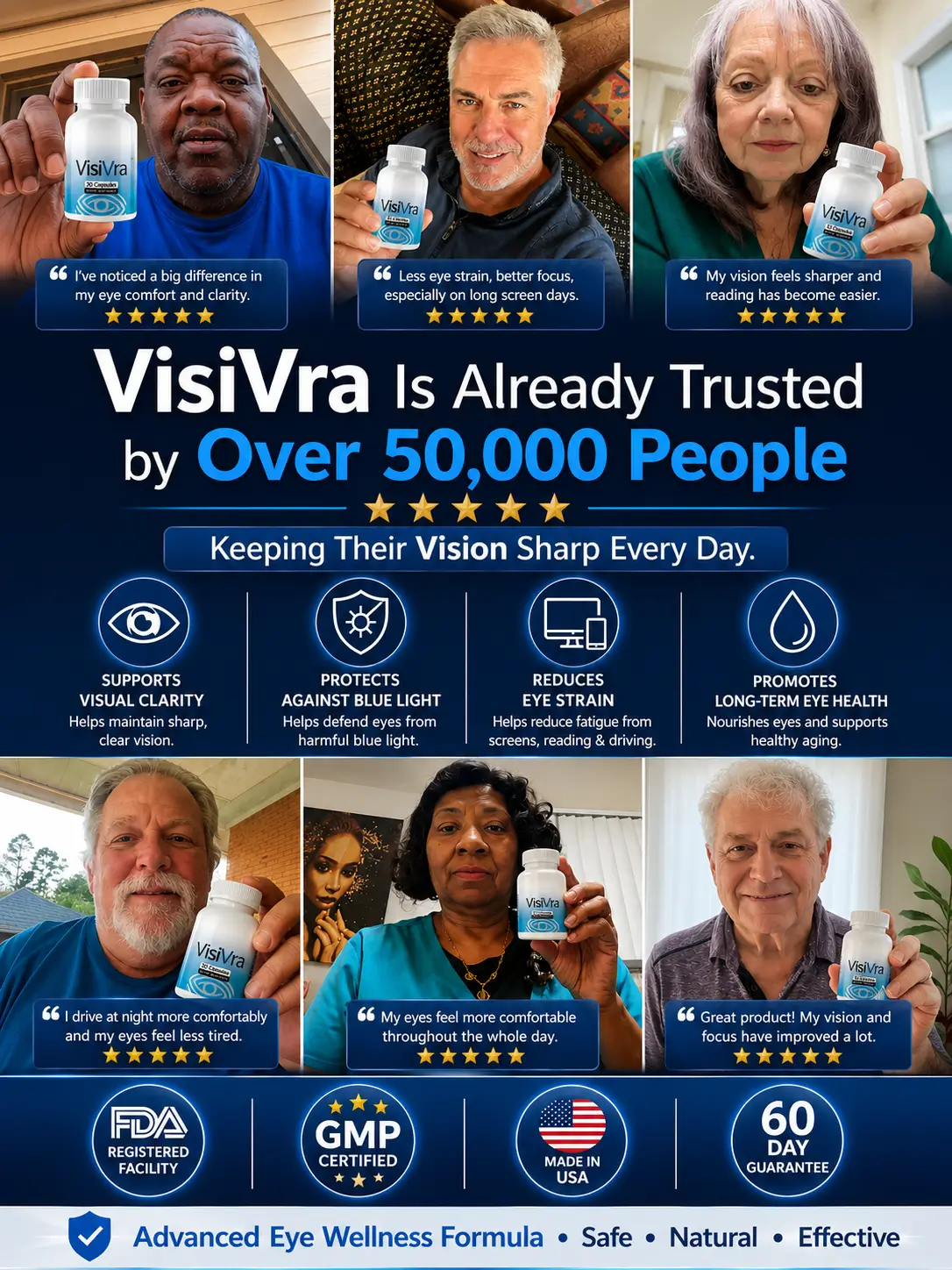 VISIVRA customers holding product bottles